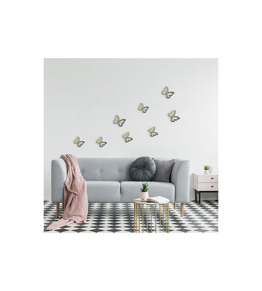 DECORO MURALE 3D "GOLD METAL BUTTERFLIES"